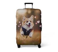 Homeyang Copri Valigia Cuore Di Cane Giallo Coprivaligia Elastica e Lavabile Poliestere Riusabile per 18-32 Pollici Proteggi Anti-Graffi Copertura Valigia per Viaggi Vacanze (L)