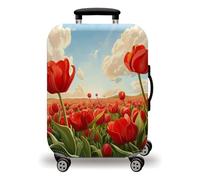 Homeyang Copri Valigia Grande Fiori Rosso Nube Coprivaligia Grande Poliestere Spandex Elastic Lavabile per Bagagli da Viaggio Antipolvere Riusabile Cover Valigia (XL)