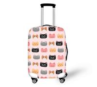 Homeyang Copri Valigia Grande Gatto Rosa Arancione Coprivaligia Grande Poliestere Spandex Elastic Lavabile per Bagagli da Viaggio Antipolvere Riusabile Cover Valigia (XL)