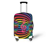 Homeyang Copri Valigia Musica Rossa Verde Coprivaligia Elastica e Lavabile Poliestere Riusabile per 18-32 Pollici Proteggi Anti-Graffi Copertura Valigia per Viaggi Vacanze (M)