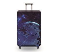 Homeyang Copri Valigia Stelle Azzurre Viola Coprivaligia Lavabile Elastic Poliestere Spandex Riusabile 18-32 Pollici Proteggi Copertura Valigia per Bagagli da Viaggio (L)
