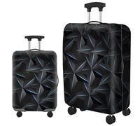 Homeyang Coprivaligia Geometrico Blu Nero Copri Valigia Proteggi Elastico Poliestere Spandex Lavabile Antipolvere per 18-32 Pollici Cover Valigia per Bagagli da Viaggio (S)