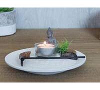 HomeZone - Portacandele decorativo da giardino con Buddha Zen, decorazione ornamentale per la casa, centrotavola per soggiorno, camera da letto e bagno