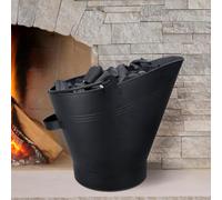 HomeZone, secchiello per carbone nero per accendere il camino, tronchi, carbone e combustibile, secchio per interni, BLACK WATERLOO STYLE BUCKET