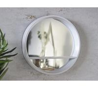 HomeZone - Specchio da parete rotondo rotondo con ripiano mobile, da parete, con specchio rotondo in oblò a specchio, per interni, decorazione per la casa, per bagno, camera da letto