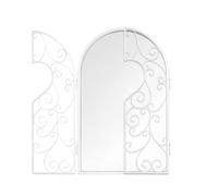 HomeZone® - Specchio grande da giardino, in metallo, stile vintage retrò, in stile shabby chic, con imposte in metallo bianco, possibilità di appenderlo al muro
