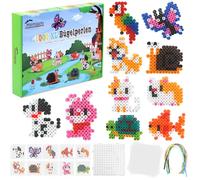 Homgaty Perline da Stirare 10 mm, Oltre 1000PZ con Piastre e Accessori, Grandi Perle per Bambini, Set Creativo Fai da te con Tanti Modelli, Ideale dai 3 Anni in Su (Animale Aomestico)