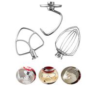 HOMGEN Set di 3 Pezzi Gancio per Impasto per Impastatrice KitchenAid Miscelatore Fit 5 Qt Kitchenaid Accessori Gancio in Acciaio Inox Spirale Gancio Pasta Accessorio per KitchenAid Stand Mixer