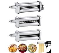 HOMGEN Set di Accessori per Pasta in Acciaio inox 304 con Rullo per Sfogliare la Pasta, Taglia spaghetti e Taglia Fettuccine Accessori per Rullo per Pasta con Regolazione a 8 Velocità