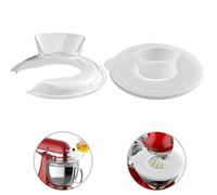 HOMGEN Set di Paraspruzzi e Coperchio per Robot da Cucina da 4,5 e 5 Litri Compatibile con KitchenAid, Schermo Trasparente e Coperchio in Acciaio Inossidabile, Include Spazzola