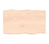 Homgoday 100 x 60 cm Solid Oak Wood Tabletop, Live Edge Design, Replacement Coffee Table, Dining Table, Desktop Surface for Home & Office Use