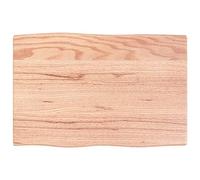 Homgoday 60 x 40 cm Light Brown Solid Oak Tabletop, Live Edge Design, Perfect for Coffee Table, Dining Table, Gold Desk Replacement, Durable and Stylish Furniture