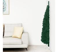 Homgoday Albero Natale Artificiale Sottile a metà Supporto Verde 210 cm, Decorazioni Natalizie, Albero di Natale, Natale Artificiale Sottile Supporto
