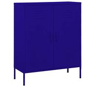 Homgoday Armadietto Blu Marino 80x35x101,5 cm in Acciaio, Arredo Mobili Armadio Mobili Ufficio, Mobiletto Portaoggetti Ripiani Salvaspazio Mobiletto Armadio di Stoccaggio
