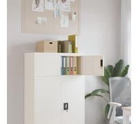 Homgoday Armadio Classificatore Bianco 90x40x40 cm in Acciaio, Arredo Mobili Armadio Mobili Ufficio, Mobiletto Portaoggetti Ripiani Salvaspazio Mobiletto Armadio di Stoccaggio