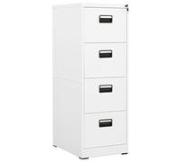 Homgoday Armadio Classificatore Bianco, Schedario Comodini Camera da Letto, Comodino Camera da Letto, Comodino Credenza per Camera, Armadietto da Pavimento 46x62x133 cm in Acciaio