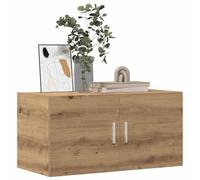 Homgoday Armadio da parete in rovere artigianale 80 x 39 x 40 cm, in legno di ingegneria, mobile da parete con 2 ante, mensola sospesa, mobile galleggiante per cucina soggiorno ingresso