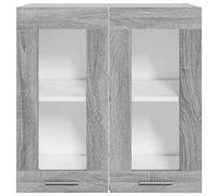 Homgoday Armadio vetrina pensile, legno credenza mobile soggiorno soggiorno stoccaggio ingresso galleggiante armadio pensile angolo