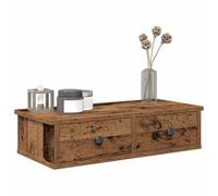 Homgoday Arredo Scaffale a Parete con Cassetti Antico 60x25x15 cm in Truciolato, Mensola da Muro, Mensole da Parete, Scaffale da Parete Appendere Ripiano per Ingresso Ripiano