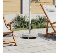Homgoday Base per Ombrellone in Granito con Ruote, 30 kg, Grigio, Diametro 45 cm, Altezza Tubo 29.5 cm, Adattatore per Pali 38/48 mm, 4 Ruote e 2 Bulloni di Bloccaggio