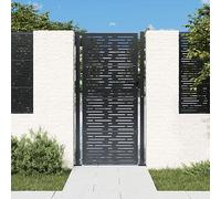 Homgoday Cancello Giardino Antracite 105x180 cm Acciaio Design Quadrato, Cancello per Giardino, Cancello per Recinzione da Esterno, Porta Staccionata Pedonale Barriera per Cortilev