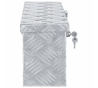 Homgoday Cassetta in Alluminio 48,5x14x20 cm Argento, Cassetta Sottopavimento, Cassette Porta Attrezzi