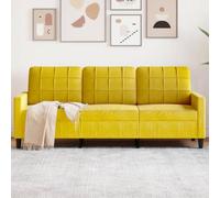 Homgoday Divano a 3 Posti Giallo 180 cm in Velluto, Mobili Divani per Esterno da Giardino, Letto Divano, Divanetto per Terrazzo Esterno Arredamento