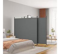 Homgoday Divisorio a 3 Pannelli Antracite 525x180 cm in Tessuto, Divisorio per Ambienti Paravento da Interno Separé Divisorio Pannelli Divisori per Interni Casa