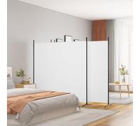 Homgoday Divisorio per Stanza Pieghevole in Tessuto Traspirante, Bianco, 698x180 cm, 4 Pannelli, Facile Montaggio, Versatile per Privacy e Blocco Luce