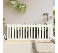 Homgoday Fioriera Giardino a Recinzione Bianca 200x50x70cm Massello Pino, Fioriera Grigliato per Giardino, Fioriera da Esterno,Fioriera Balcone