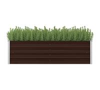 Homgoday Fioriera Grigliato per Giardino, Letto Rialzato Giardino Marrone 160x40x45 cm in Acciaio Zincato, Fioriera Grigliato per Giardino, Fioriera da Esterno,Fioriera Balcone