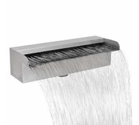 Homgoday Fontana a Cascata per Giardino Rettangolare Acciaio Inox 30 cm