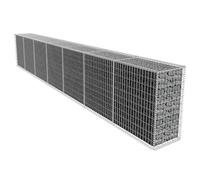 Homgoday Gabbione da parete con copertura in acciaio zincato, 600 x 50 x 100 cm, gabbia per cestini, cestino in filo di rete per pietra, parete di fissaggio a spirale per esterni, ferramenta per