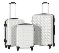 Homgoday Hardcase Trolley Set 3 pz Bright Silver ABS, Argento