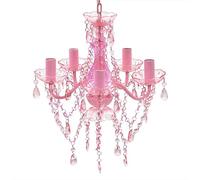 Homgoday Lampadario in Cristallo con 5 Lampadine Rosa