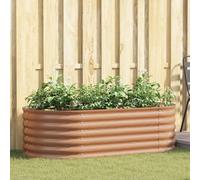 Homgoday Letto rialzato da giardino Marrone 160 x 80 x 44 cm Acciaio