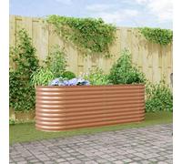 Homgoday Letto rialzato da giardino Marrone 240 x 80 x 81 cm Acciaio