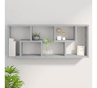 Homgoday Mensola a Muro Grigio Cemento, Armadietto Libreria Vetrina, Libreria Salvaspazio Libreria Scaffale, Mensole da Parete, Scaffale da Parete Appendere Ripiano, 36x16x90 cm in Legno Multistrato