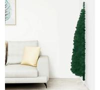 Homgoday Mezzo albero di Natale artificiale sottile, con supporto, verde, 150 cm, albero di Natale per interni ed esterni, decorazione per la casa