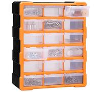 Homgoday Mobile Contenitore con 18 Cassetti Medi 38x16x47 cm, Modulare Cassettiera Porta Viti, Cassetti Scaffale Divisori Organizzatore per Viti, Scaffale per Giocattoli per Cameretta, Soggiorno