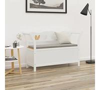 Homgoday Mobile Panca Bianca 107x45x75,5 cm Legno Massello di Abete, Panchina da Giardino, Panca Panchina da Balcone Resistente per Balcone, Terrazza & Giardino Decor da Mobili