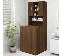 Homgoday Mobile per Lavatrice Rovere Marrone 70,5x25,5x90 cm, Armadio per Lavatrice, Mobile da Bagno Salvaspazio, Scaffale da Bagno