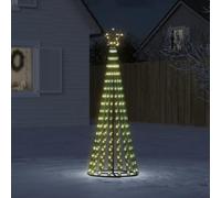 Homgoday Mobili Illuminazione Albero di Natale a Cono 275LED Bianco Caldo 180cm, Stringa Luci LED Catene Luminose Esterno Albero di Natale, Decorazioni Natalizie