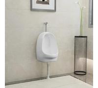 Homgoday Orinatoio Sospeso con Sciacquone in Ceramica Bianco