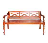 Homgoday Panchina Batavia 136 cm Legno Massello di Mogano Marrone Scuro - Elegante e Resistente