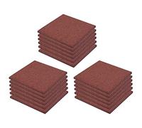 Homgoday Piastrelle Anticaduta, Piastrelle Giardino per Esterni, Giardino, Terrazza, Pavimento Tappeto Parco Giochi, Piastrella Gomma Antitrauma 18 pz in Gomma 50x50x3 cm Rosse