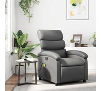 Homgoday Poltrona Massaggiante Reclinabile Grigia in Similpelle, Arredo, Sedia Poltrona, Poltrona Reclinabile Relax, Sedia da Massaggio Poltrona Relax Tutto Il Corpo a
