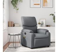 Homgoday Poltrona Massaggiante Reclinabile Grigia in Similpelle, Poltrona Massaggiante Poltrona Reclinabile Relax, Sedia da Massaggio Poltrona Relax Tutto Il Corpo Model373444