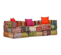 Homgoday Pouf Modulare a 3 Posti in Tessuto Patchwork