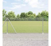 Homgoday Recinzione con Pali. Argento 1 x 100 m Acciaio